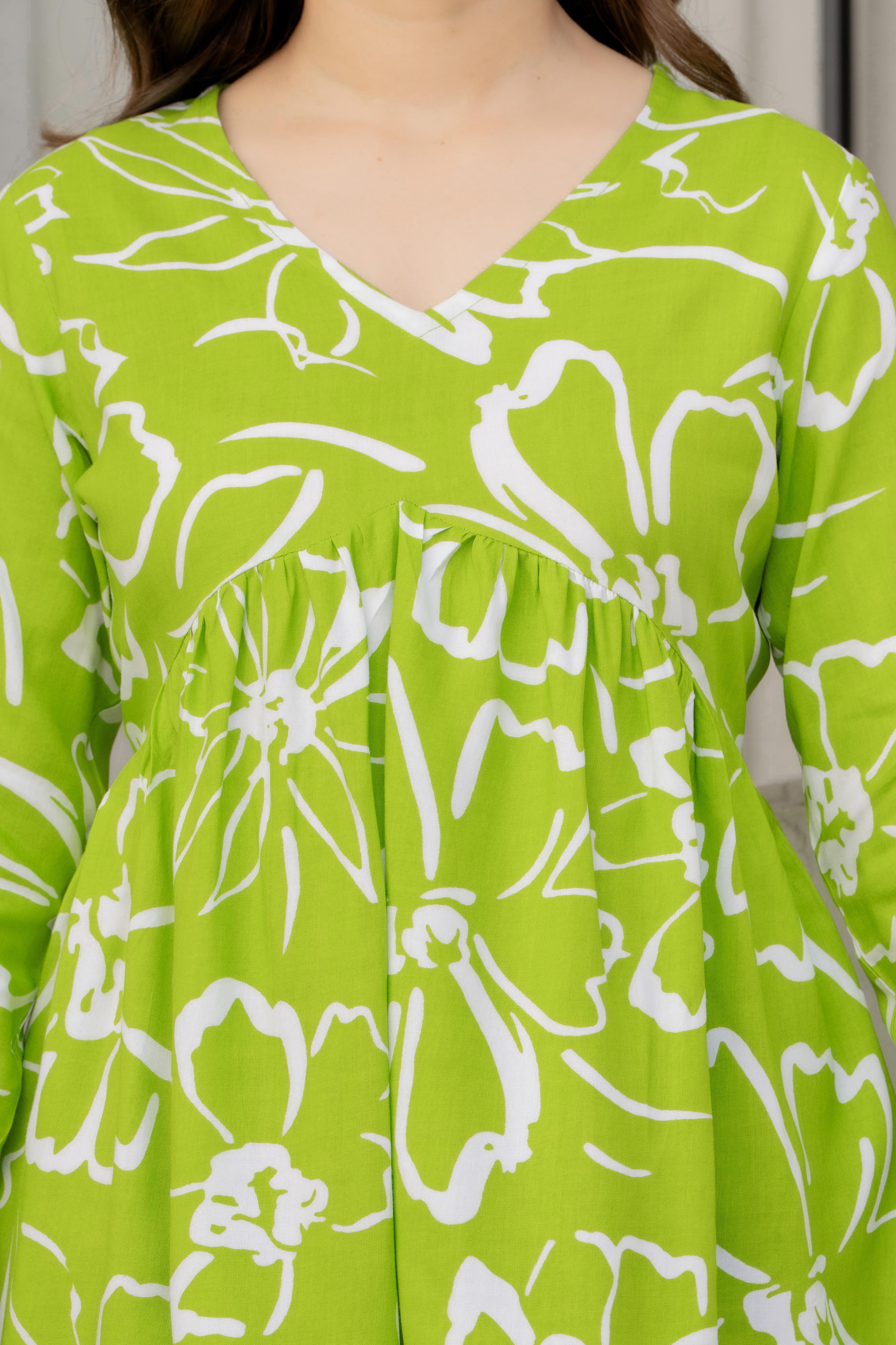 Meher by Prachiti Lime Green Top