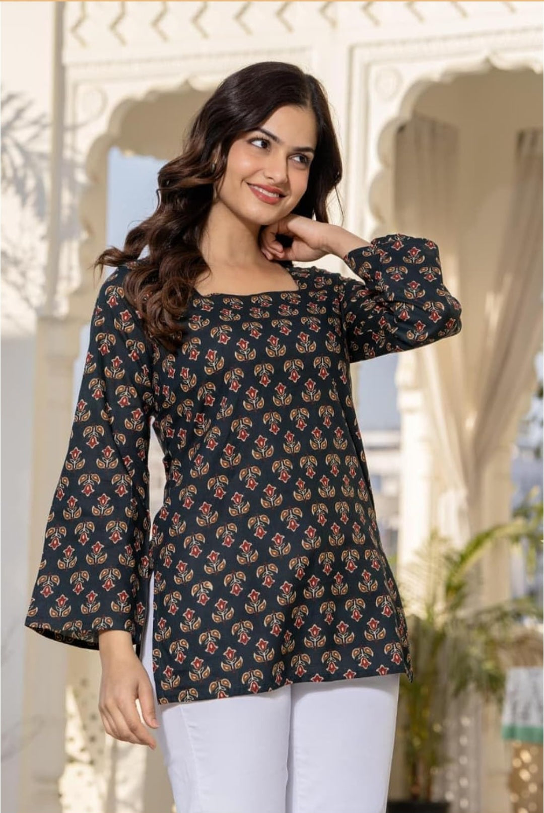 Meher by Prachiti Dark Green Top