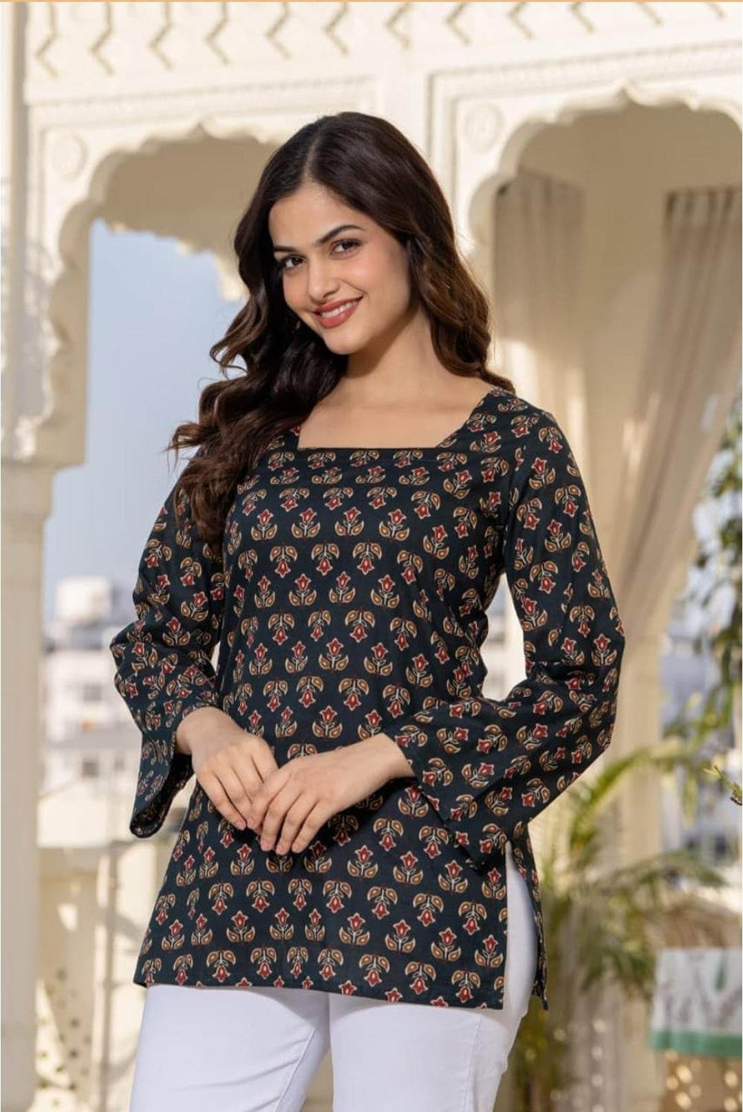 Meher by Prachiti Dark Green Top