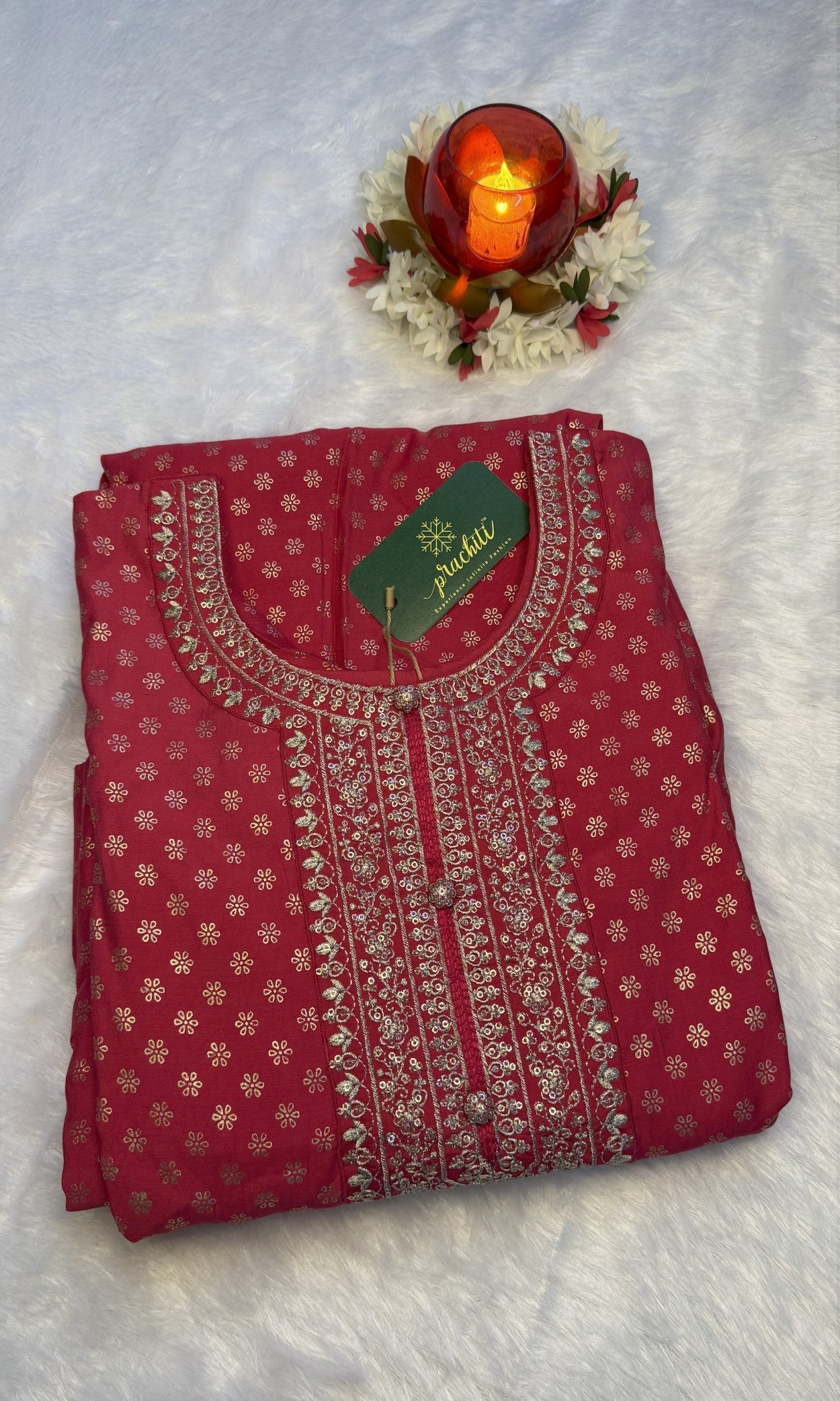 Magenta Muslin Anarkali with Chiffon Dupatta