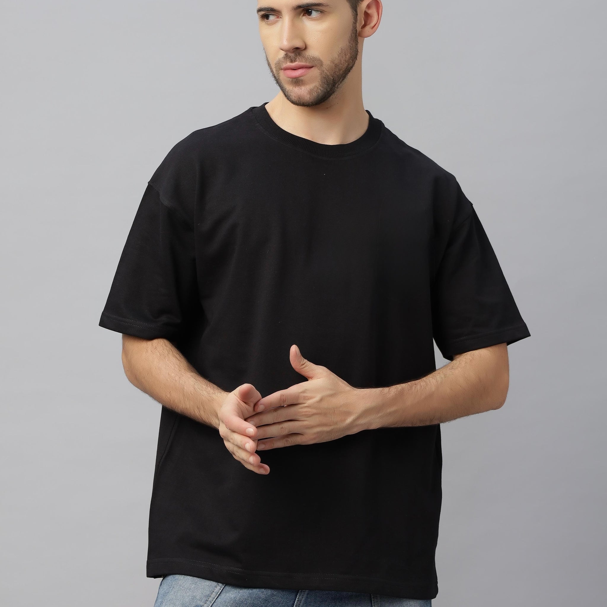 Solid Black Oversized Unisex T-Shirt