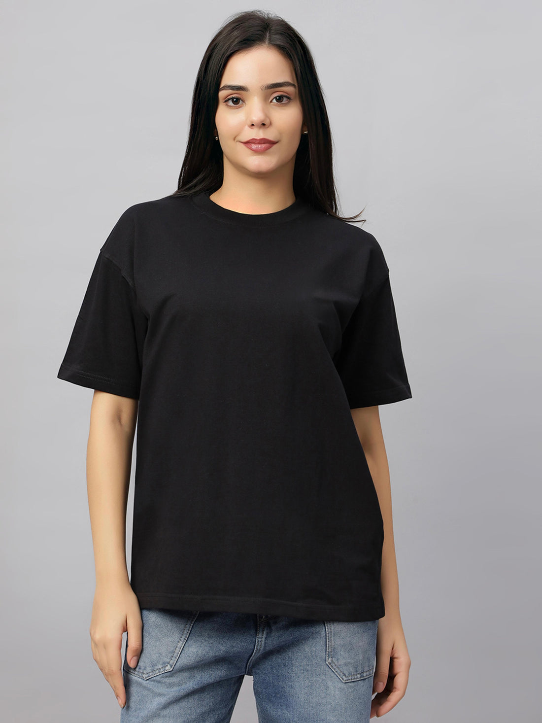Solid Black Oversized Unisex T-Shirt