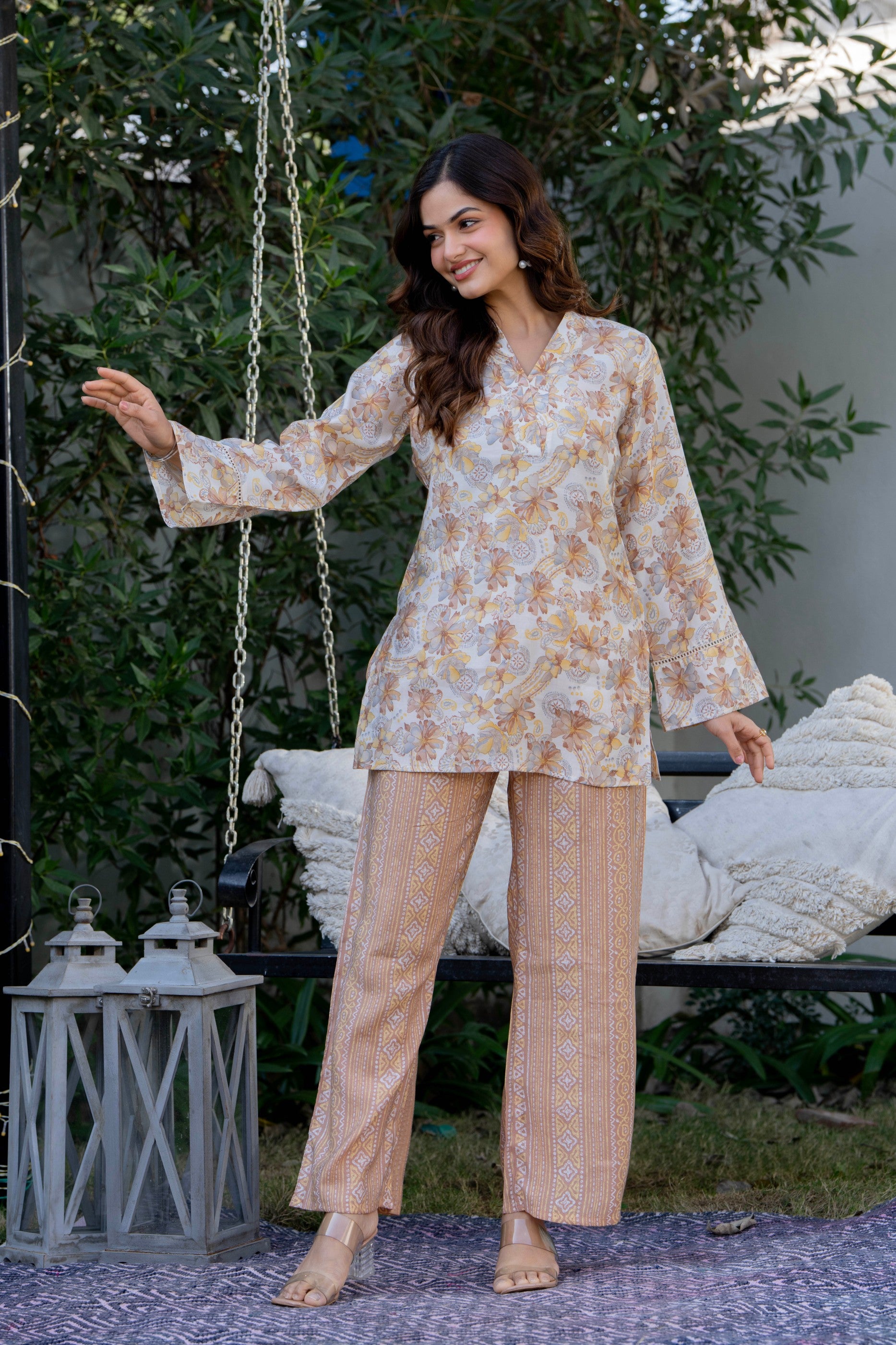 Sunlit Flora Muslin Co-Ord Set