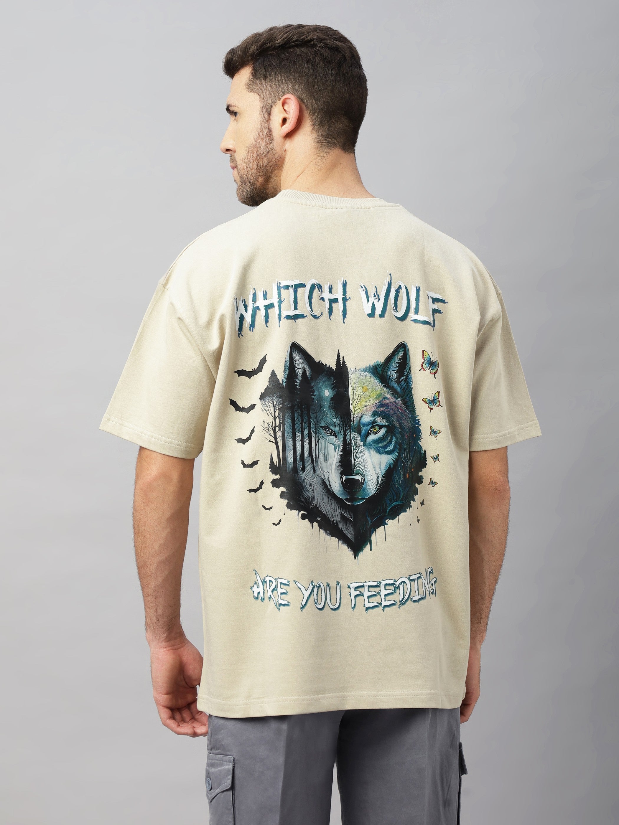 Wolf Beige Oversized Unisex T-Shirt