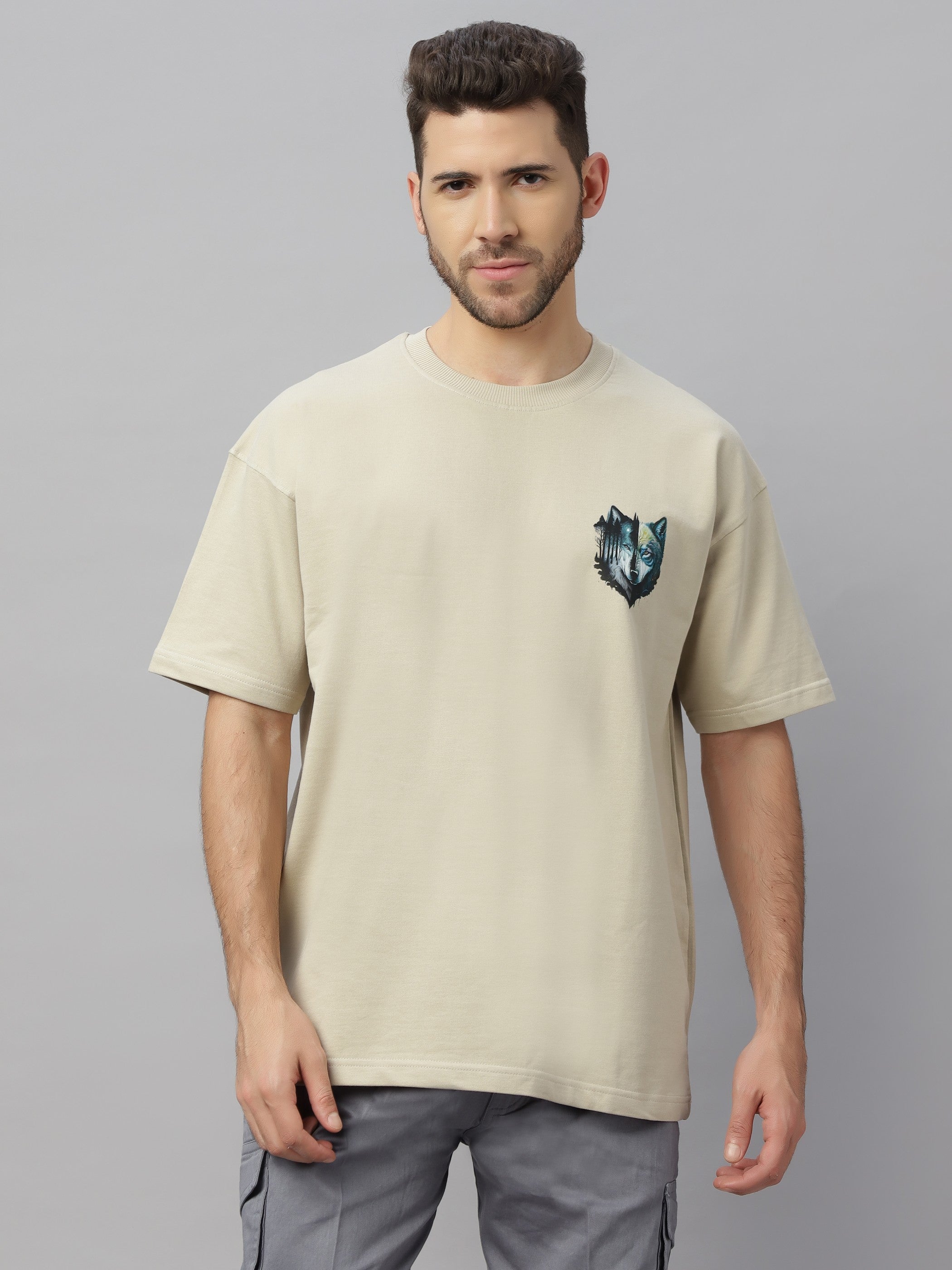 Wolf Beige Oversized Unisex T-Shirt