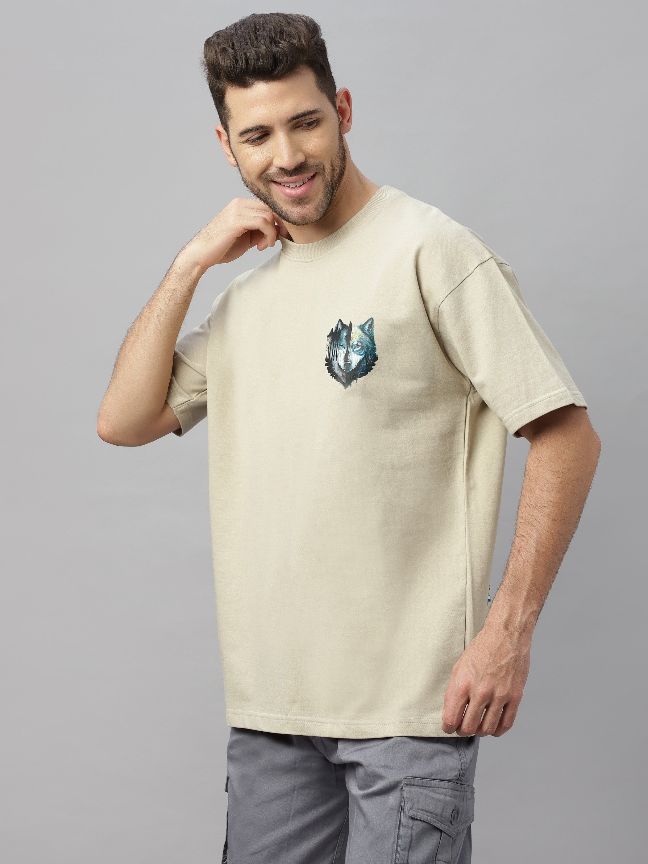 Wolf Beige Oversized Unisex T-Shirt