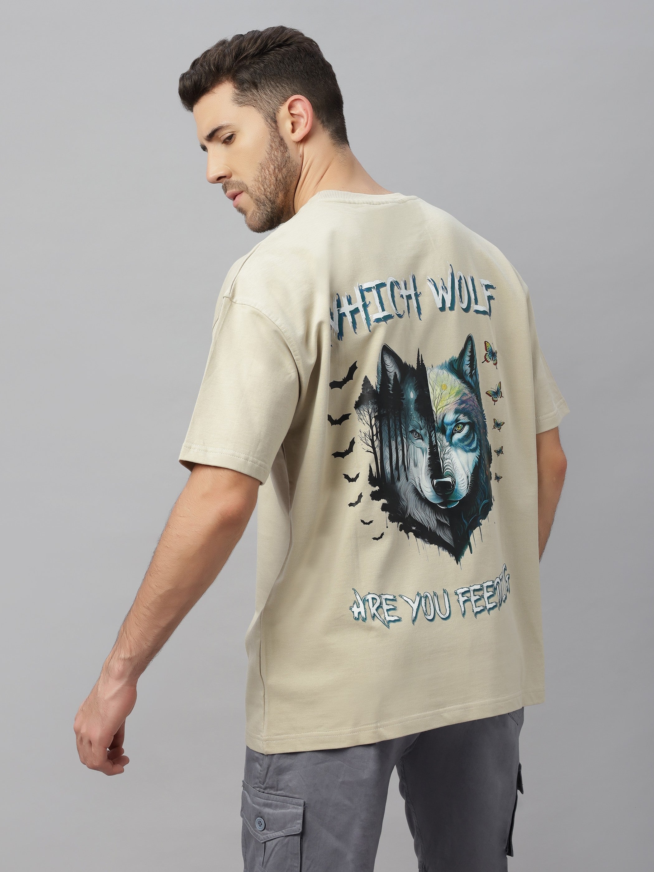 Wolf Beige Oversized Unisex T-Shirt