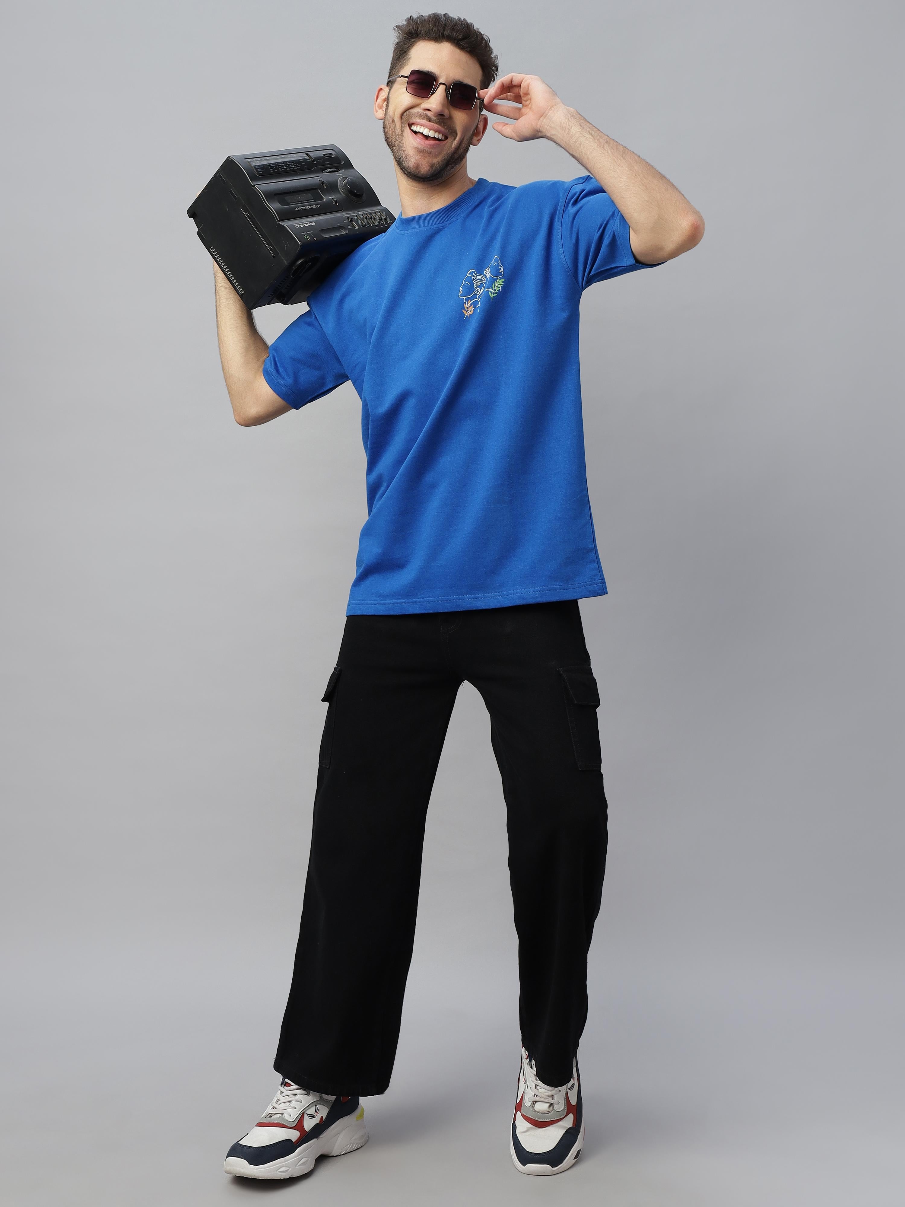 Demure Blue Oversized Unisex T-Shirt