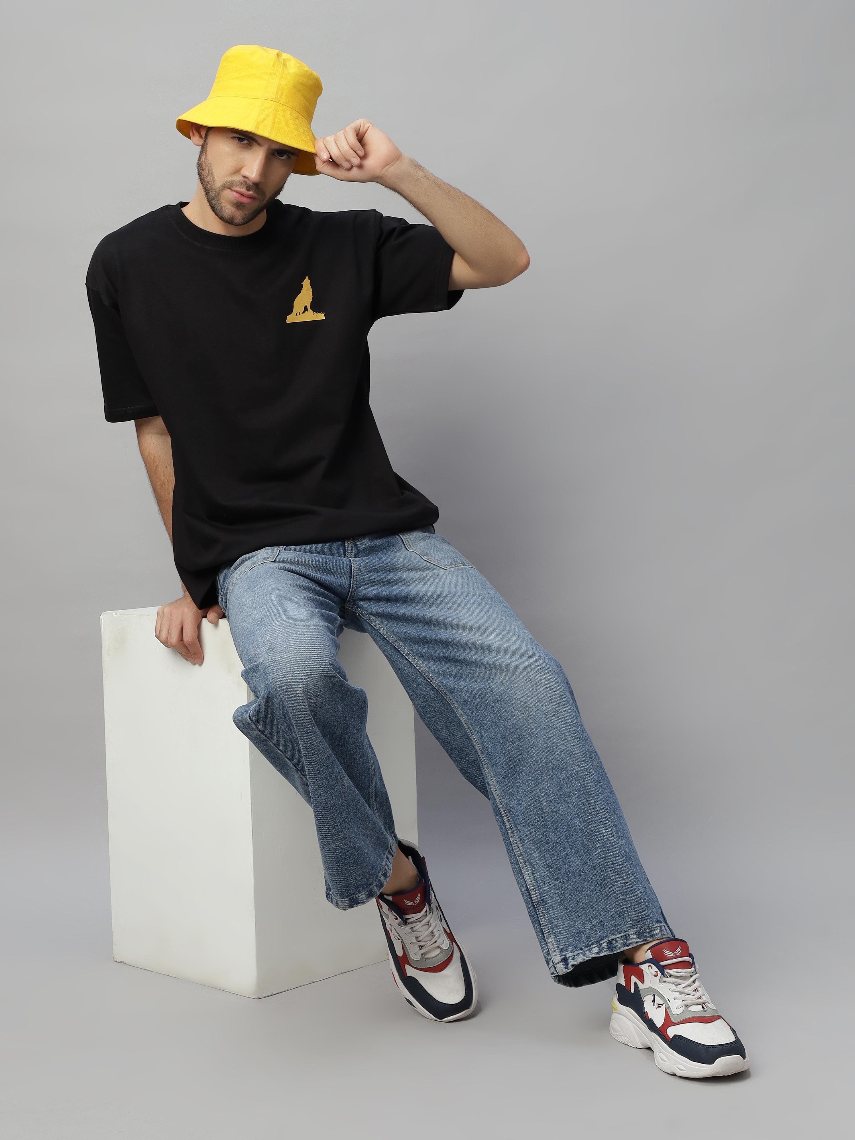 Wolf Black Oversized Unisex T-Shirt